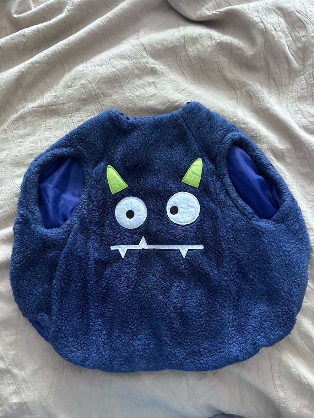 Zara Kids Plush Monster Vest - Navy Blue